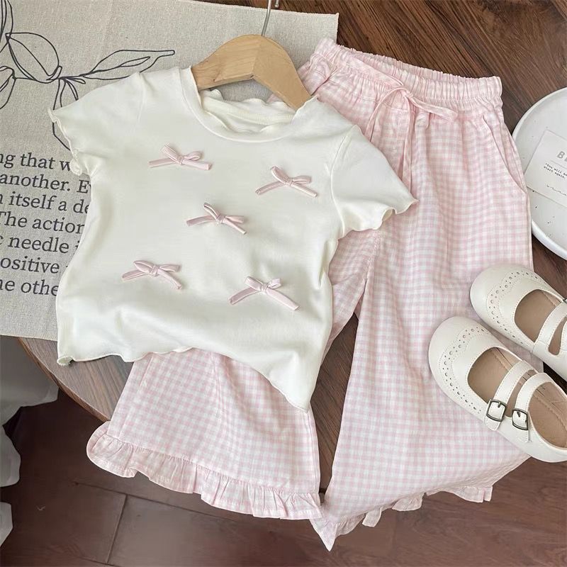 Baby Girl Clothing Zara - مجموعات ملابس الأطفال القوس قصيرة الأكمام